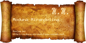 Moduna Mirandolina névjegykártya